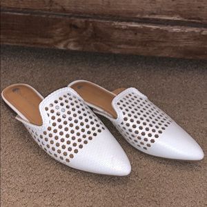 White Slip On Flats